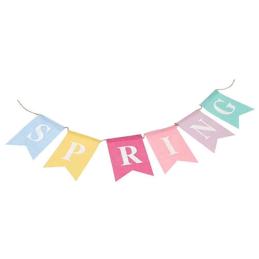 Triangle Bunting Banner Fabric Banner Garland Multi Color For Tree Decoration 1Set