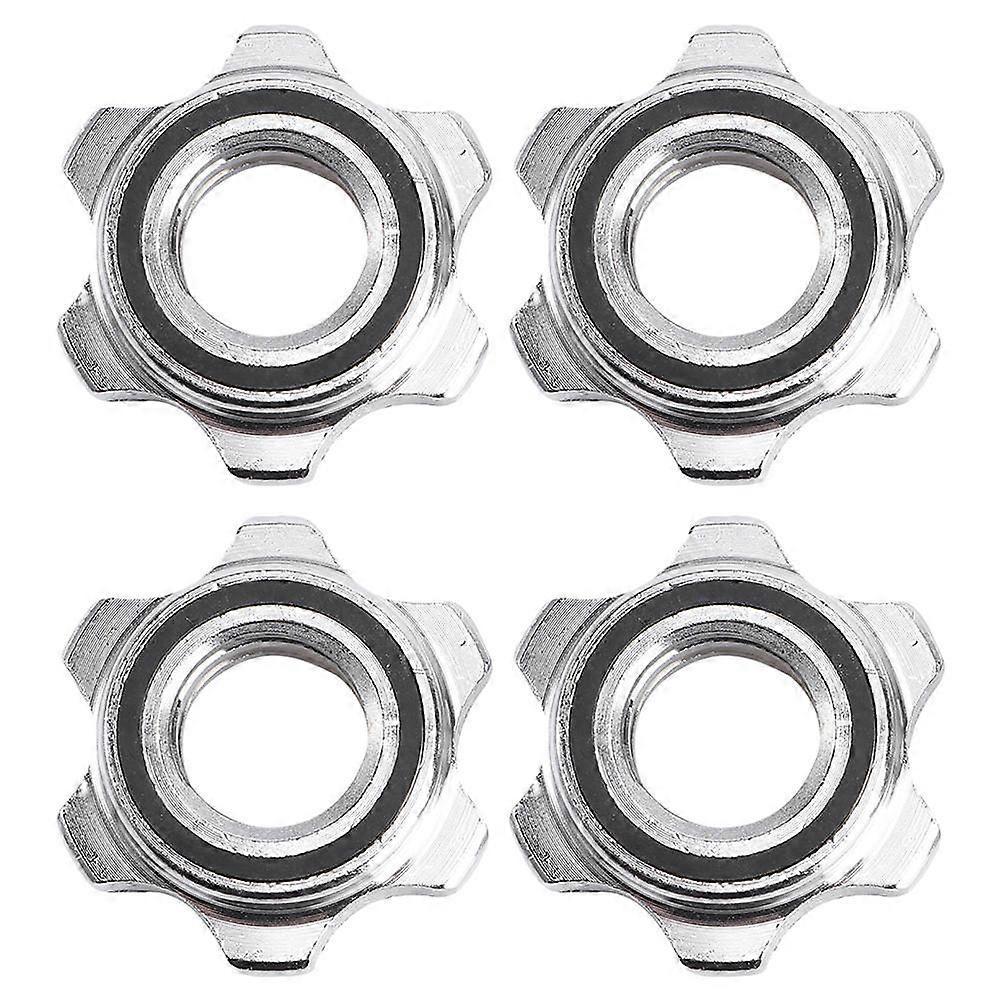 Dumbbell Anti-Slip Nut Collar Screw Cast Iron Security Buckle Hexagonal Shape for Gym Workouts 4Pcs