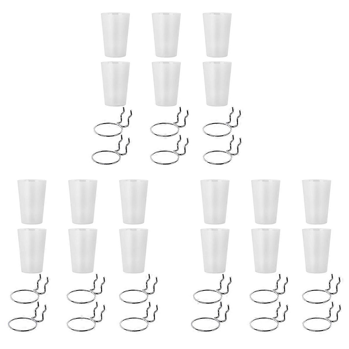 6 Sets Pegboard Bins with Rings Hooks with Pegboard Cups Transparent