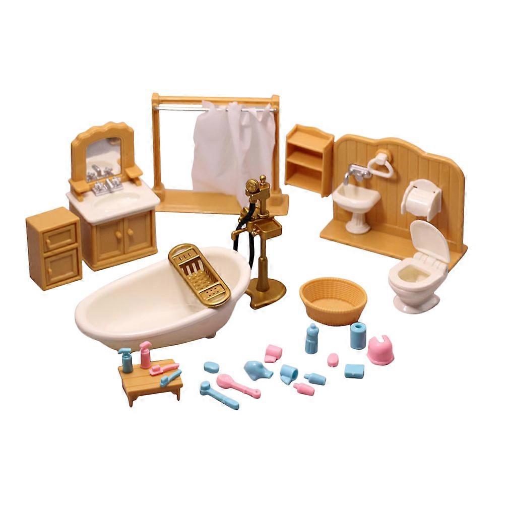 Tiny House Furniture Mini House Bathroom Props Decorative Mini Style 1Set