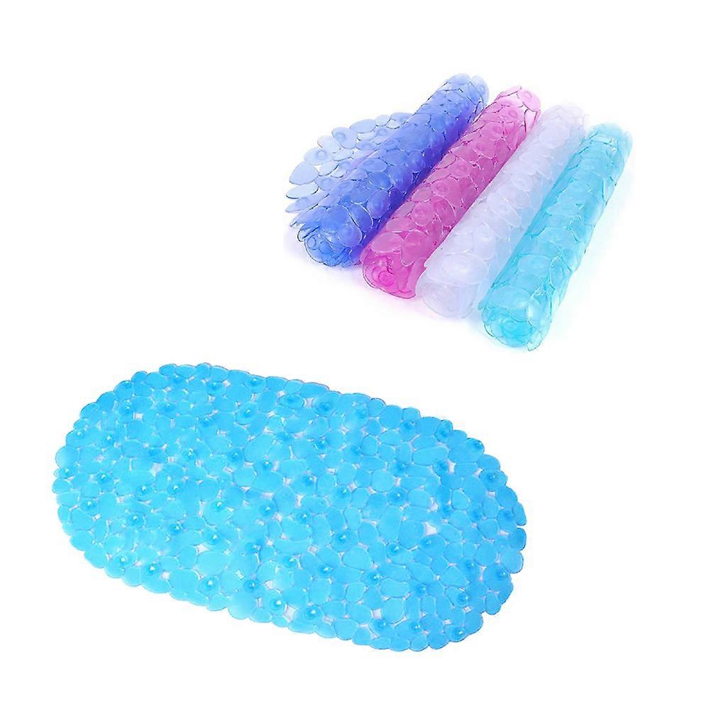 Bathroom Bath Mats Anti Skid PVC Shower Mat Cobblestone Shaped Adults 68x35x1cm 1Set