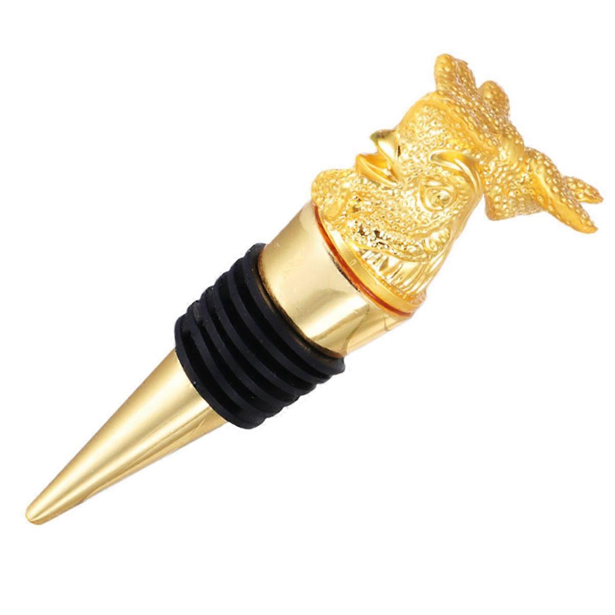 Funny Bottle Stopper Chicken Design for Party 2x4x9cm Golden Airtight Seal 1PC