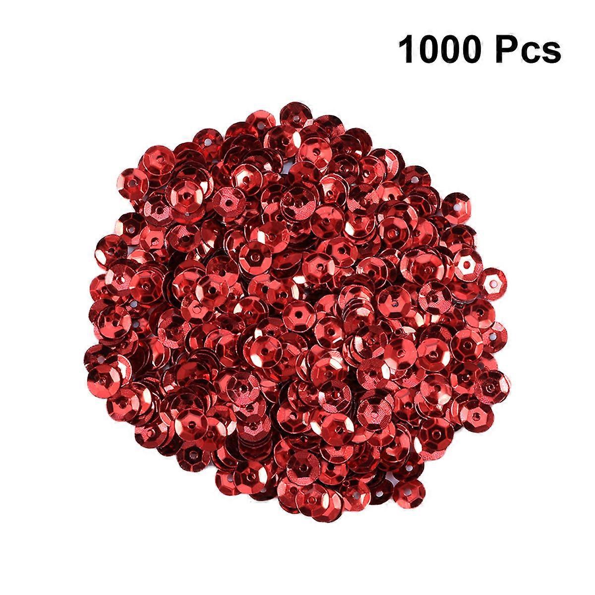 Diy Round Sequins Craft Decorative For Holiday Crafts Red 6mm 1000Pcs