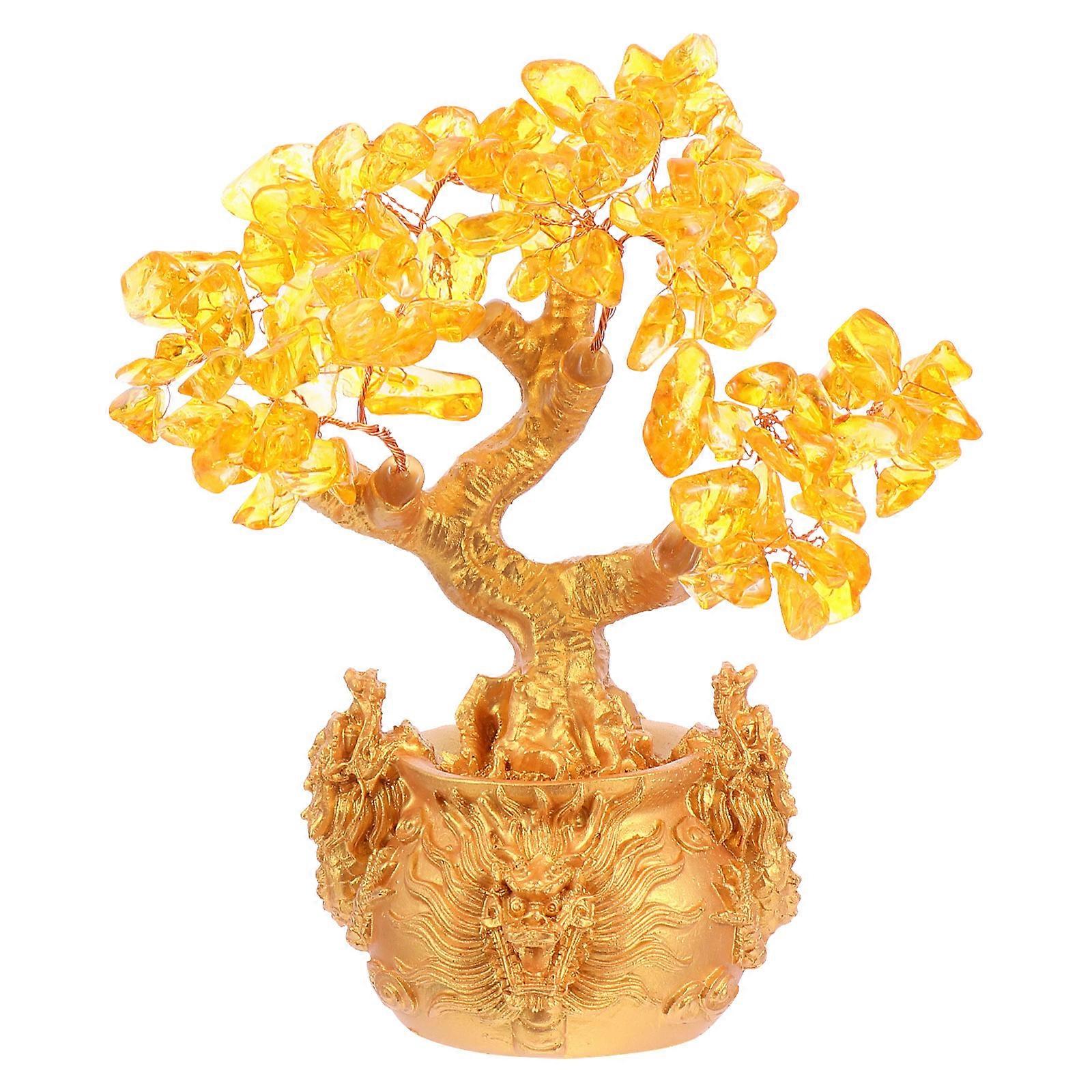 Money Tree Adornment Crystal Stone Prosperity Symbol for Housewarming present 1Set