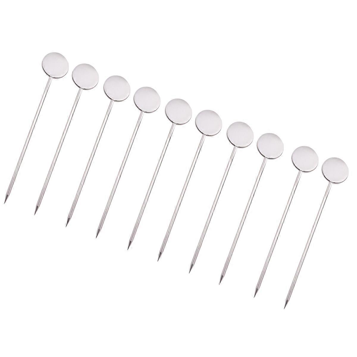 Holiday Skewers Food Picks Silver Round Shaped For Christmas Birthday Anniversary 10Pcs