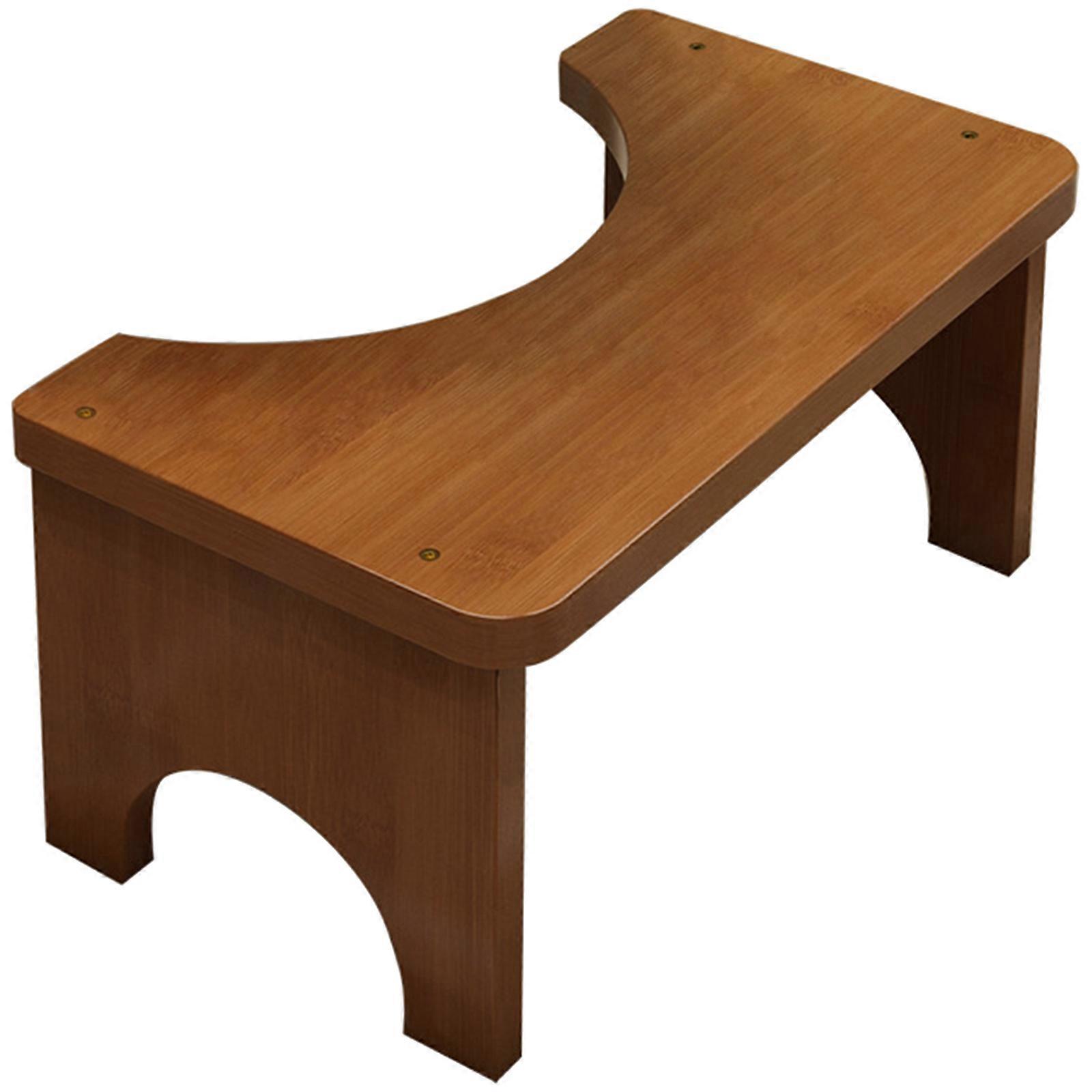 Ergonomic Bamboos Toilet Step Stool with Sturdy Base for Bathroom Safety and Comfortable Postures Support Daily Use Tea color