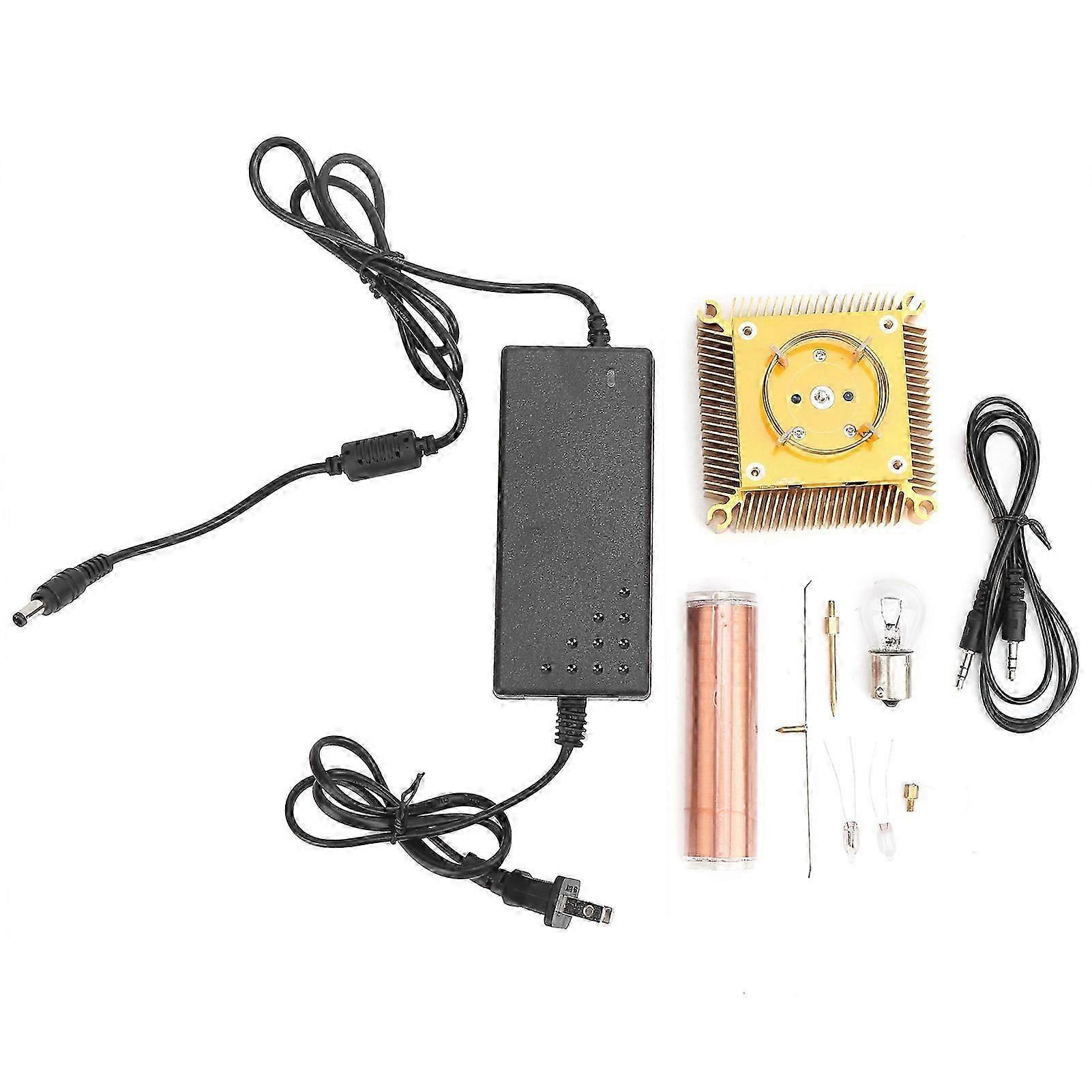 Music Coils Brass Golden Experiment Module with Light CPU Radiator Base 100?240VUS Plug