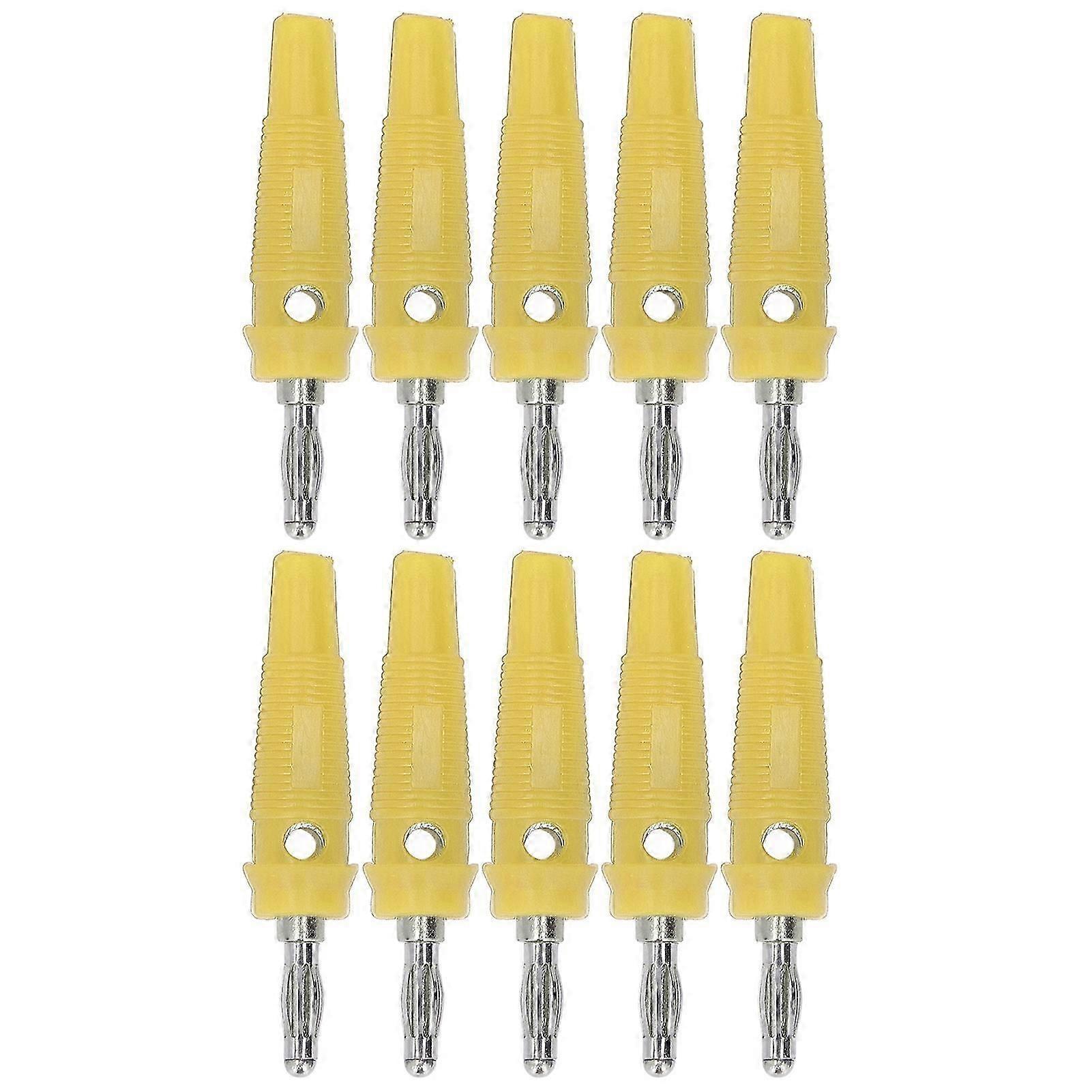 10pcs/set 4mm Banana Plug Socket Terminal Connector for Welding Machinery Charging GeneratorsYellow