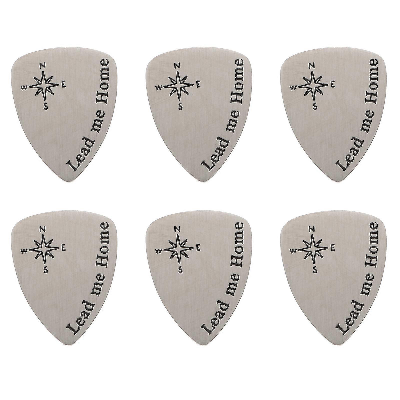 Here's a refined and professional product description based on your input:
**6pcs Stylish Silver Designed Guitar Picks – Durable, Printed Bass