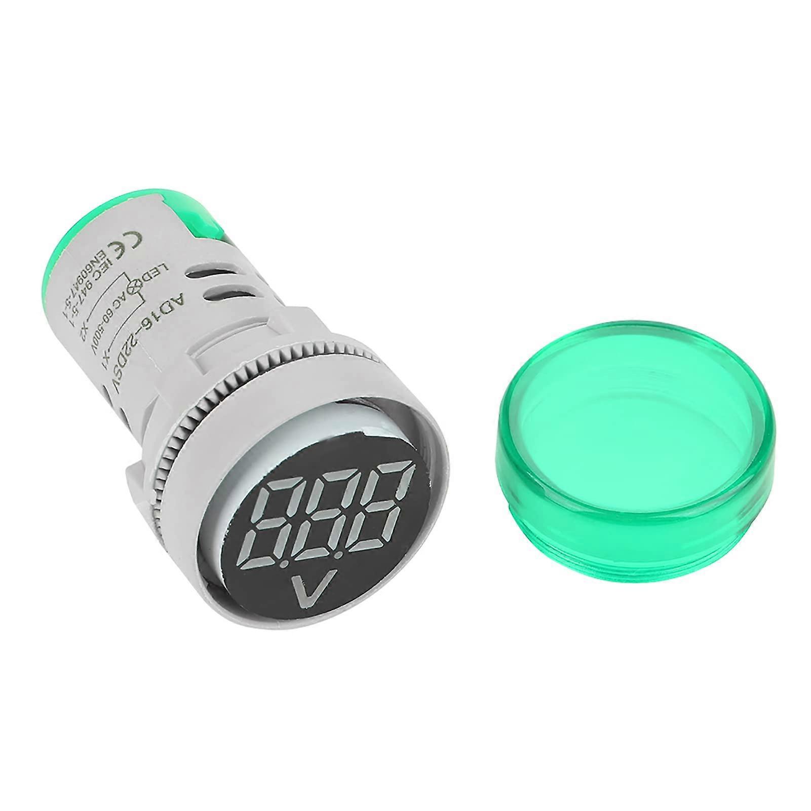 Voltmeter With LED Display, Red LED Readout, 20-500 V AC Voltage Range, Easy To Use, Green Case