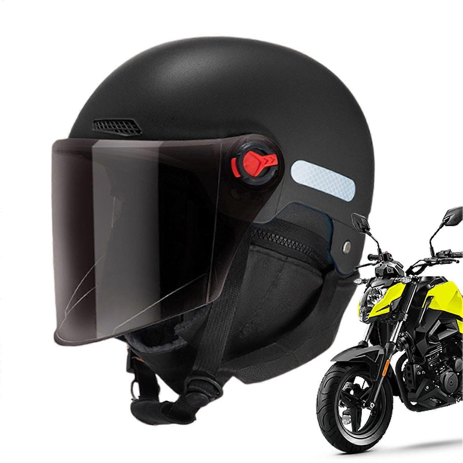 Winter Helmet for Men, Road Bike Helmet Windproof, Removable Hearing Protection, High Resolution Lenses
