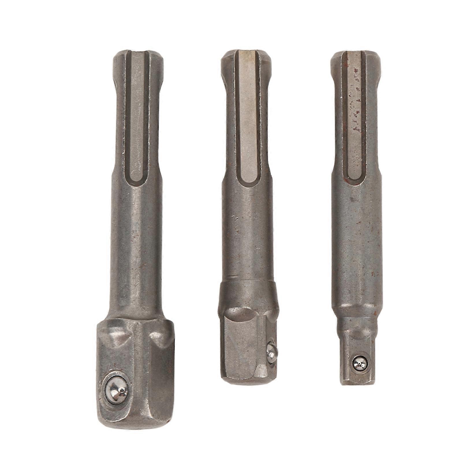 Ensemble de 3 forets à percussion SDS PLUS, adaptateur de douille 1/4" 3/8" 1/2"