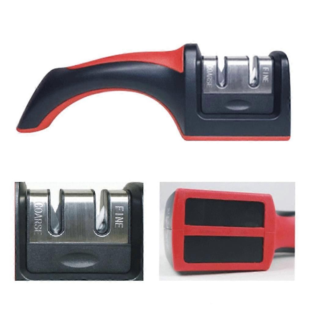 Pro Knife Sharpener, Manual 3-Stage, Diamond Grinder, Free Safety Gloves