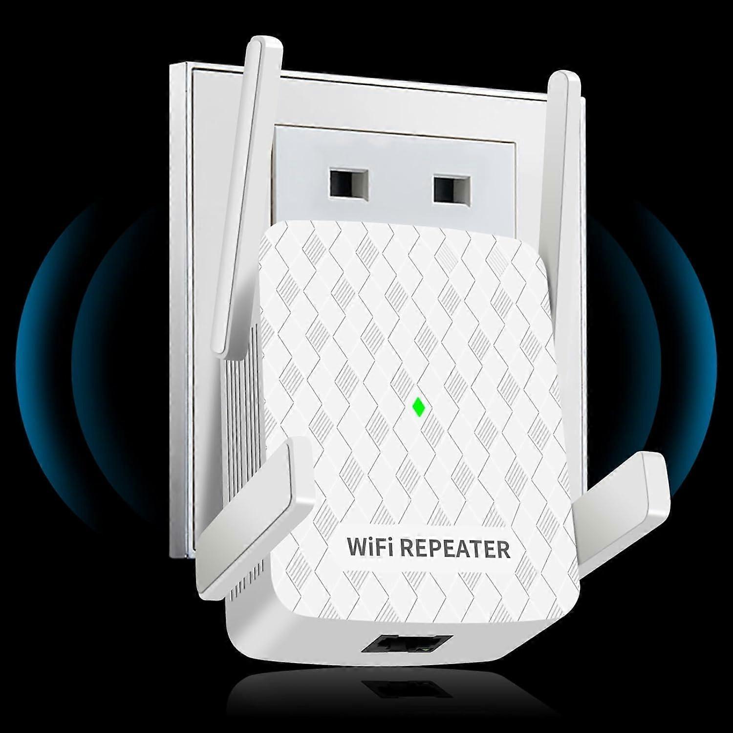 300M WiFi Extender w/ LAN Port - 200m² Coverage for 35 Devices - Easy Setup