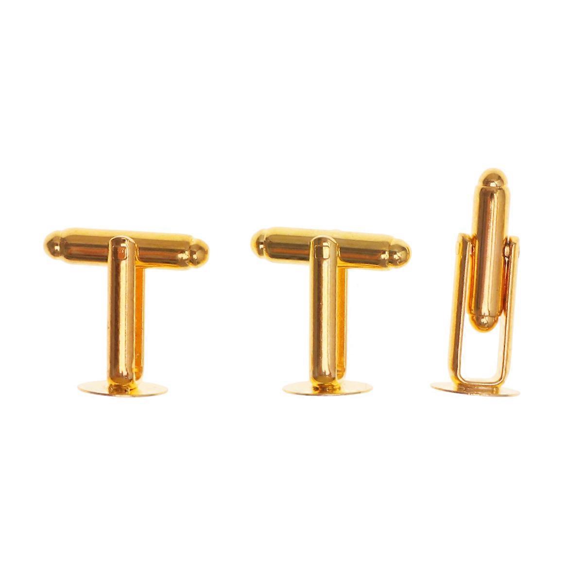 Golden Metal Cuff Buttons Round Shape Cuff Links for Shirts and Suits 10Pcs