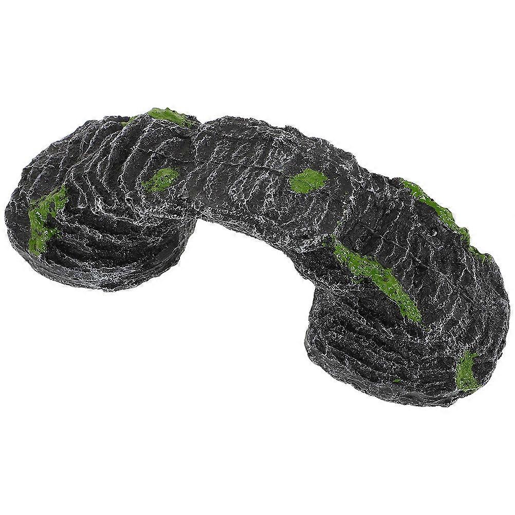Reptile Terrarium Decoration Turtle Basking Platform Resin Rock-Like Shelter 1Pack