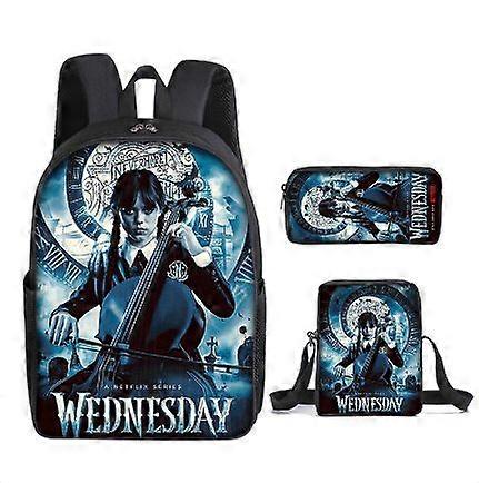 17-inch student backpack set 3D digital printing backpack three-piece set