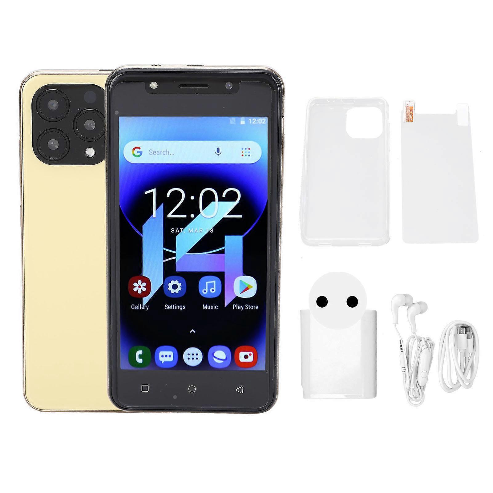 Gold 5.0" 3G Unlocked Smartphone, Dual SIM, 8MP Camera, 32GB Storage, EU Plug