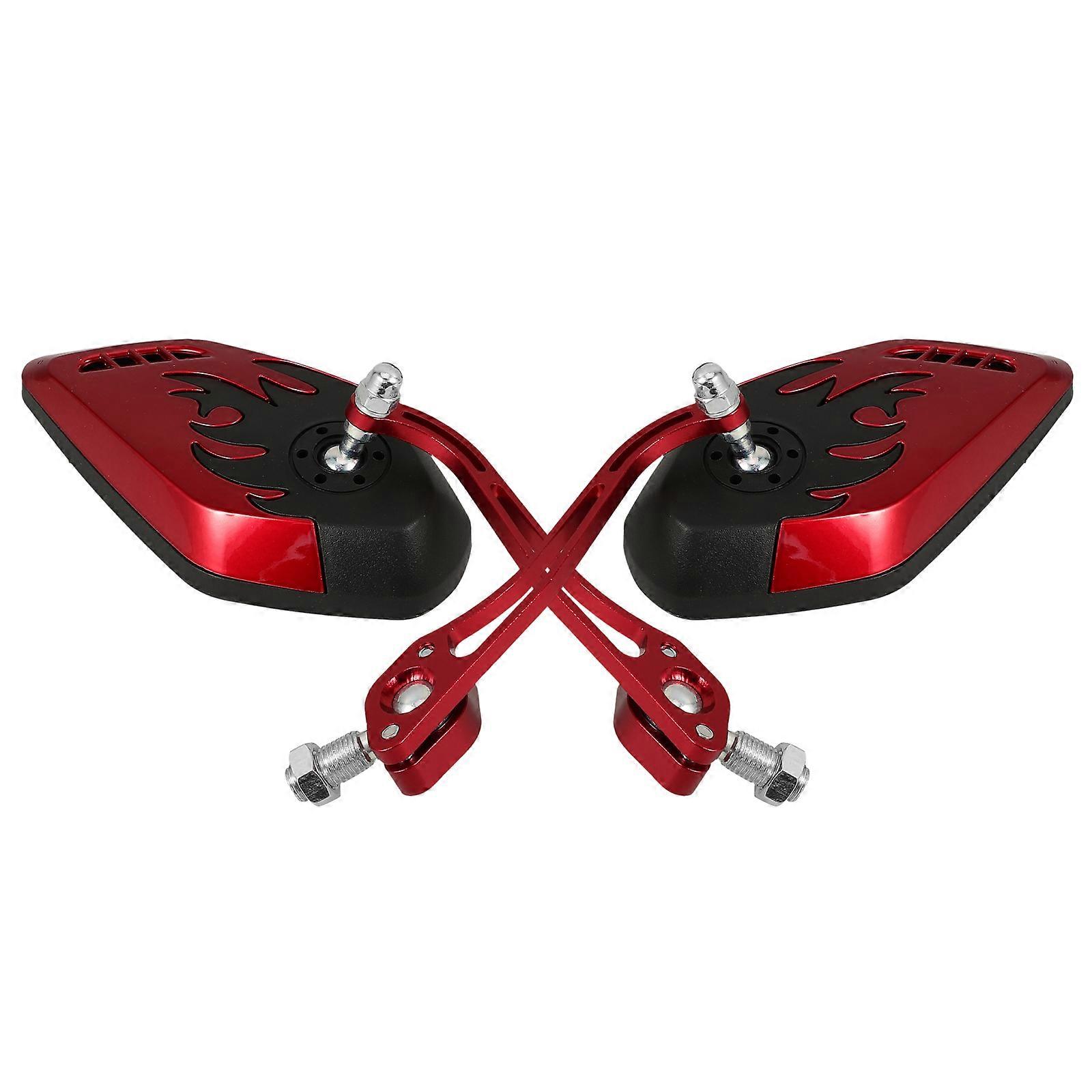 Handlebar Mirrors For Motorcyclists Stylish Design Enhanced Visibility Red Color 1Set