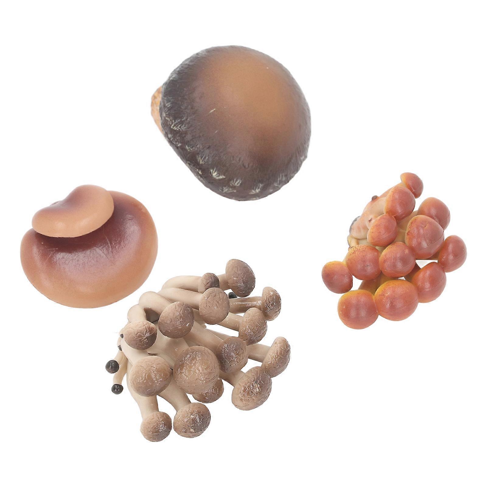 4pcs Miniature Mushroom Figurines Set High Simulation Type 1