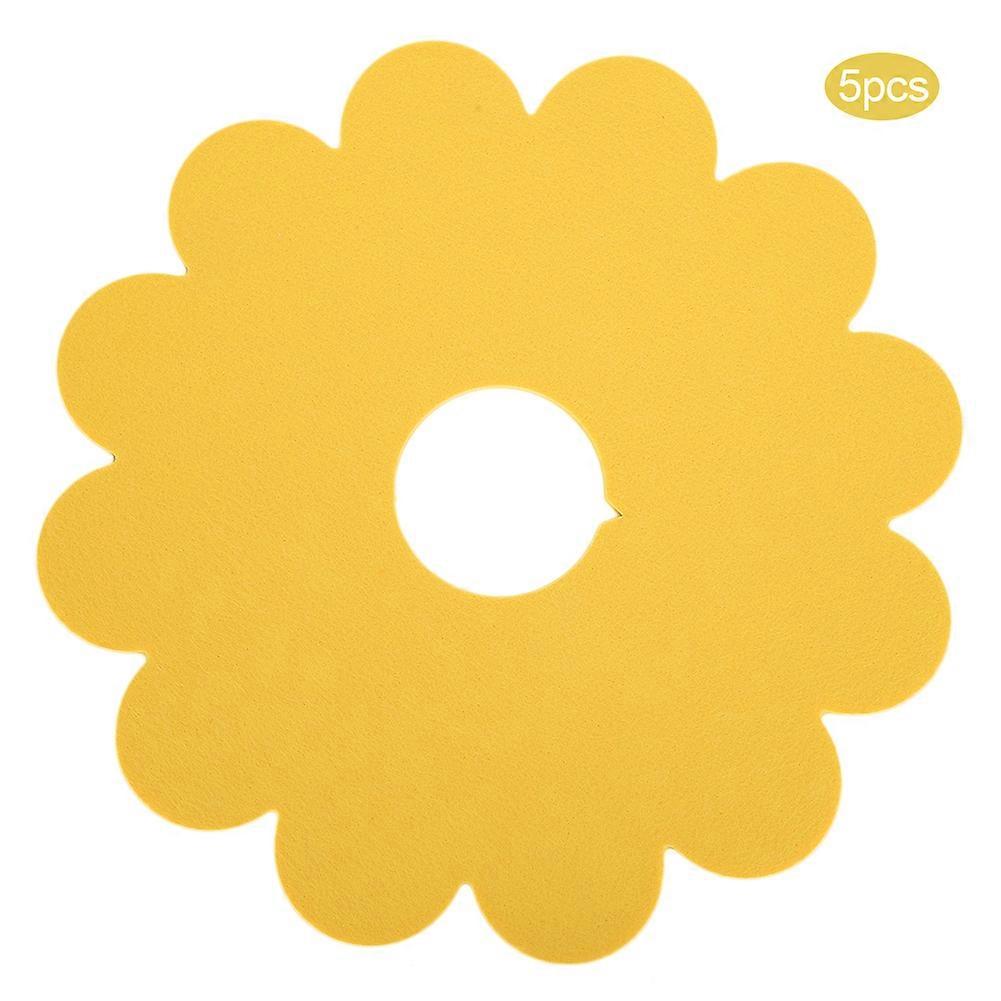 5pcsペット猫回復襟黄色の花ソフトエリザベスコーンアンチバイトアンチリック創傷治癒保護(L)