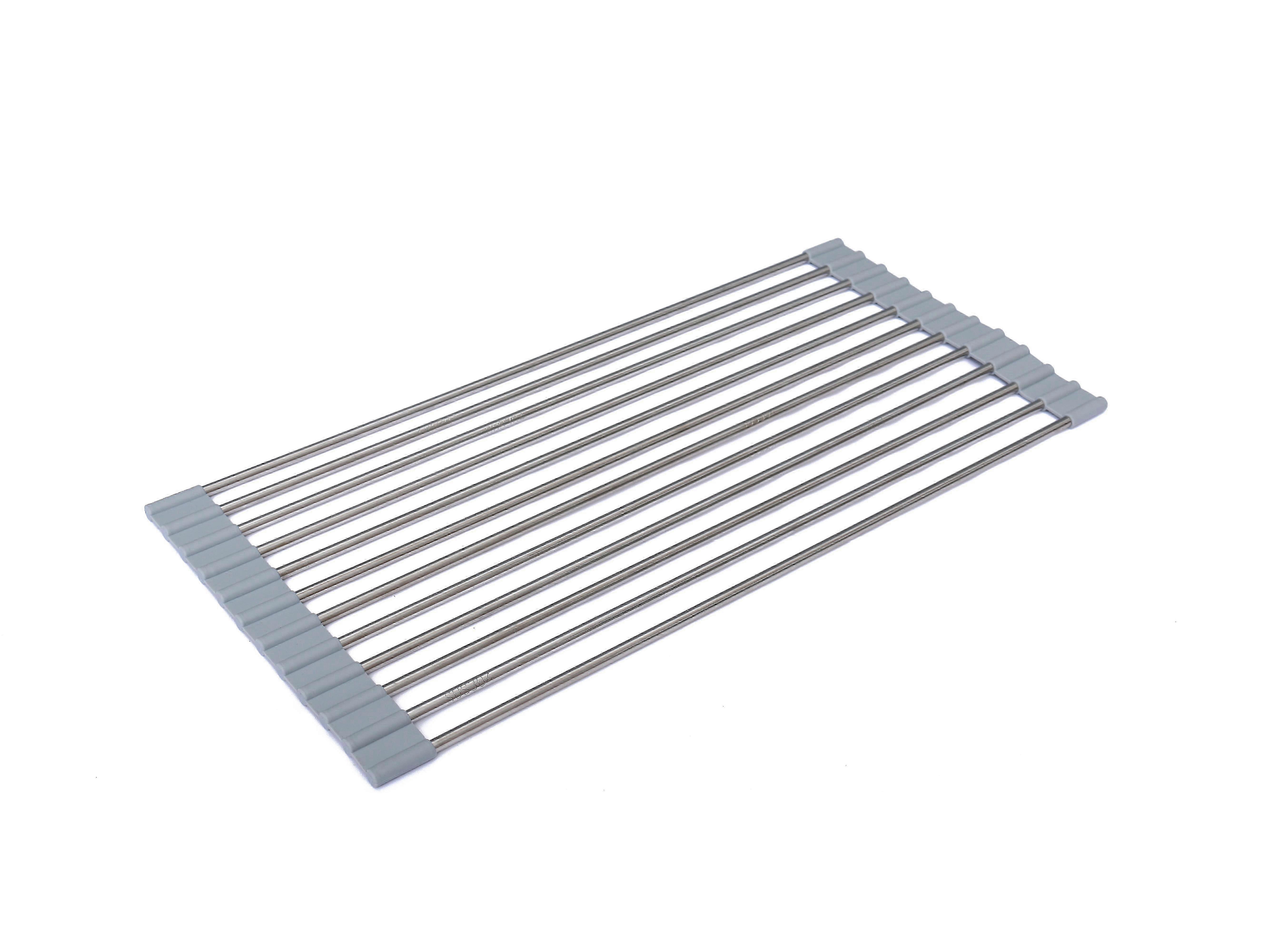 Folding Stainless Steel Dish Rack for Kitchen Sink Drainage