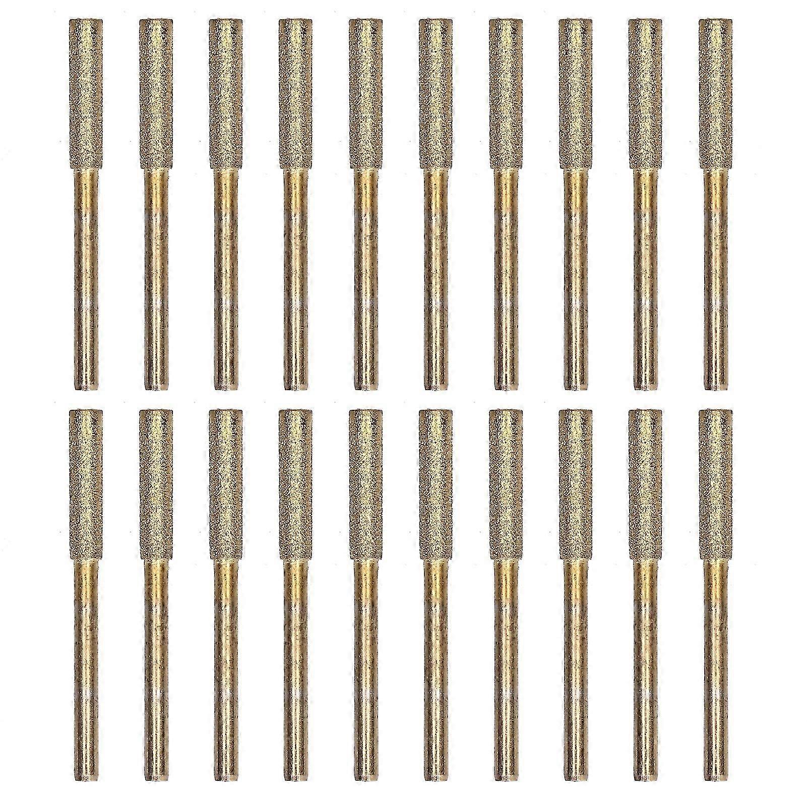 20Pcs Chainsaw Sharpener Burr Grinding Head Rotating File Sharpening Tool Set Kit 4mm