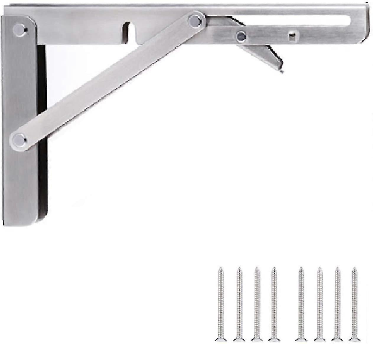 Polished 304 Stainless Steel Floating Shelf Bracket - 25cm Right-Angle Support for Workbenches
