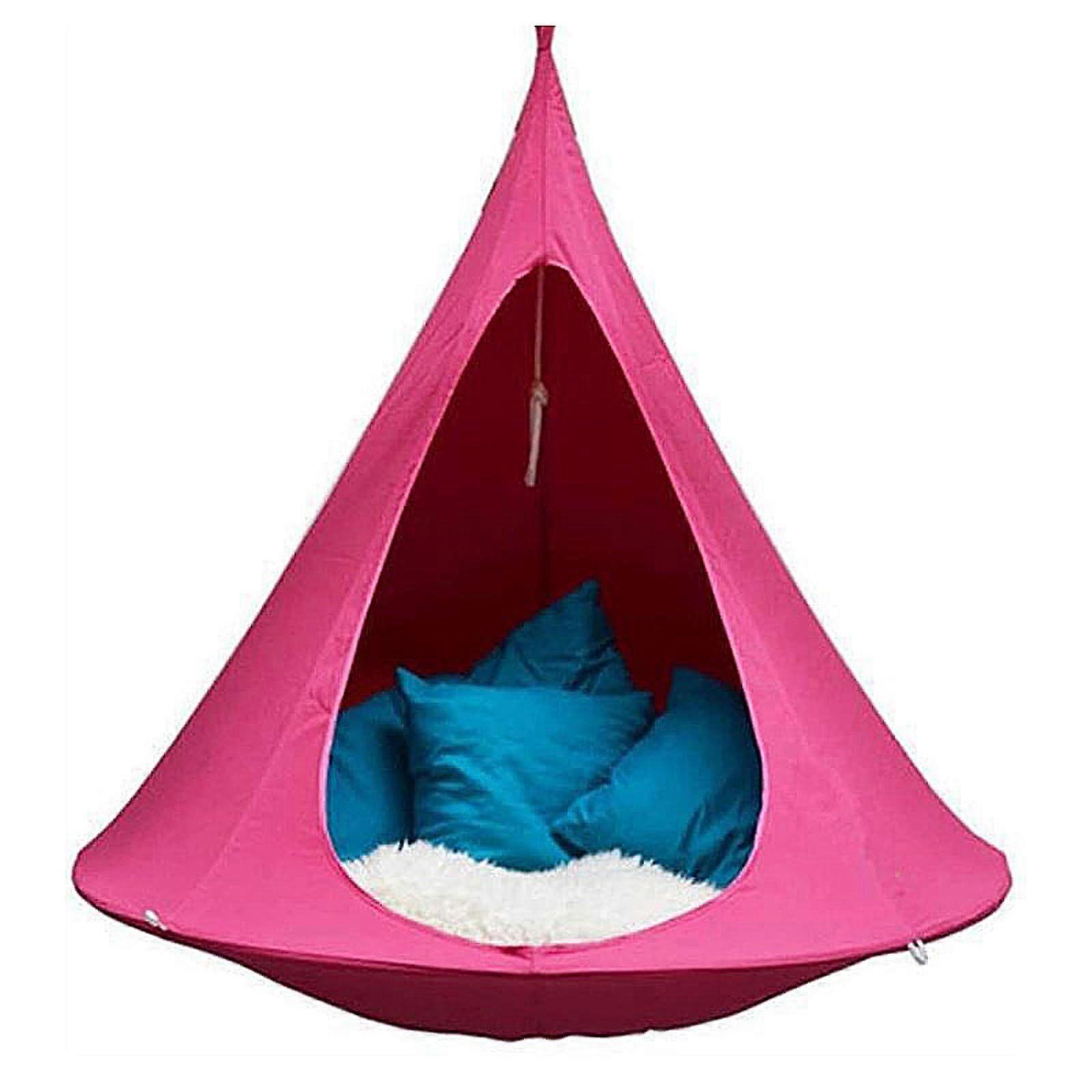 Swing Butterfly Hanging Chair for Indoor and Outdoor Use, 180 x 150 cm, White and Pink Color, Cozy Design