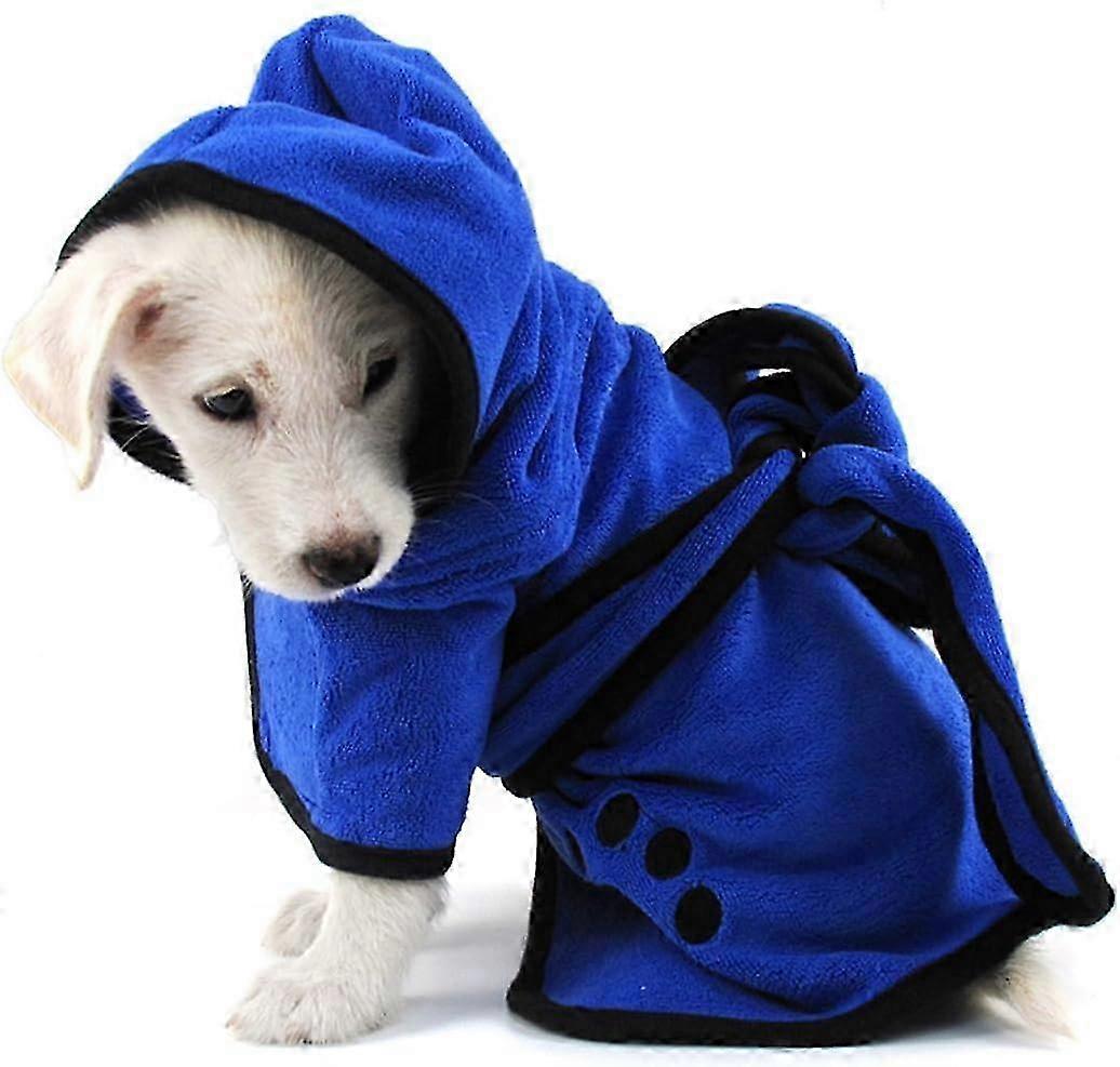 Microfiber Dog Bathrobe - Quick-Dry Hooded Towel for Rain/Shower Days