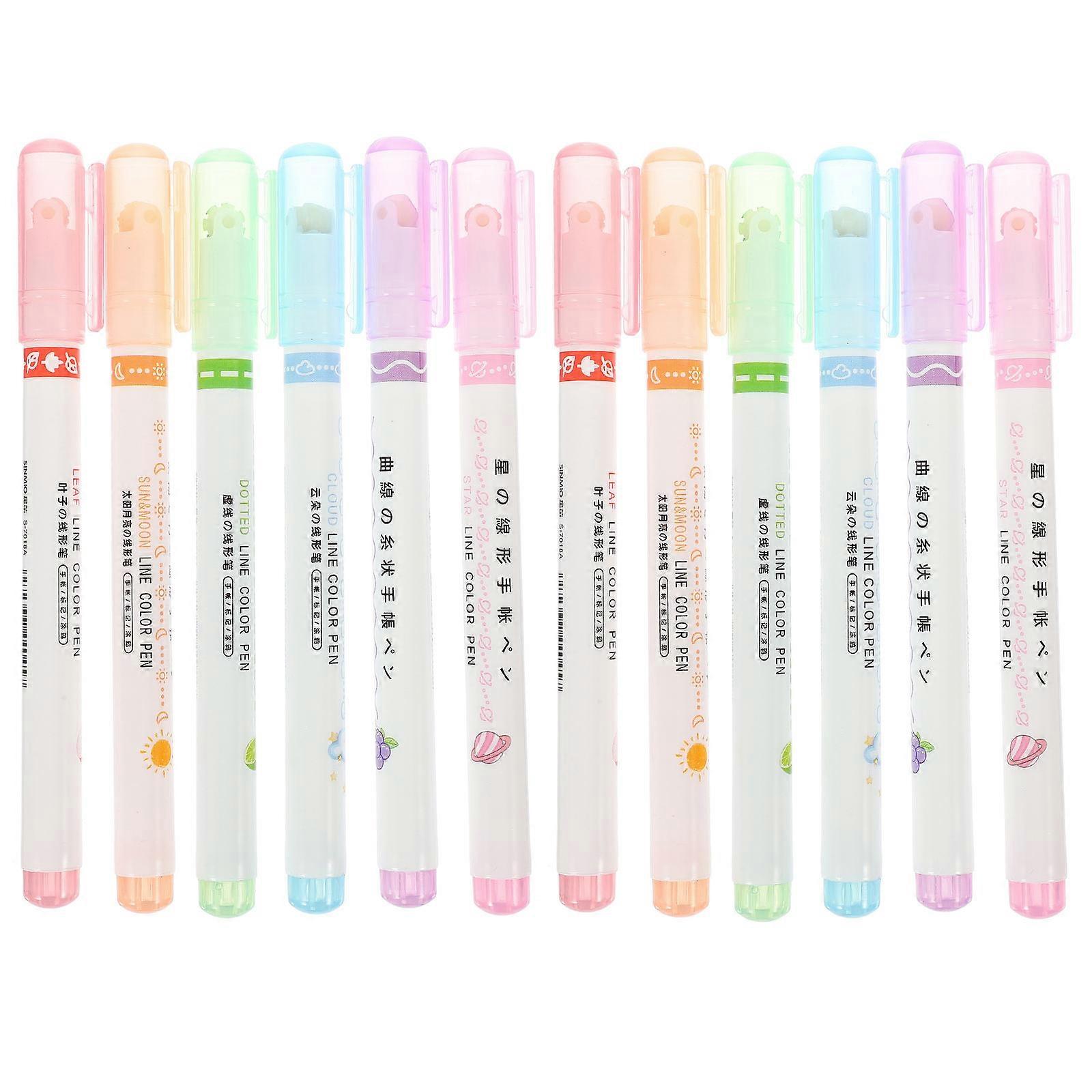 Journaling Supplies Curve Pens Set For School Projects Diy Alphabet 12Pack