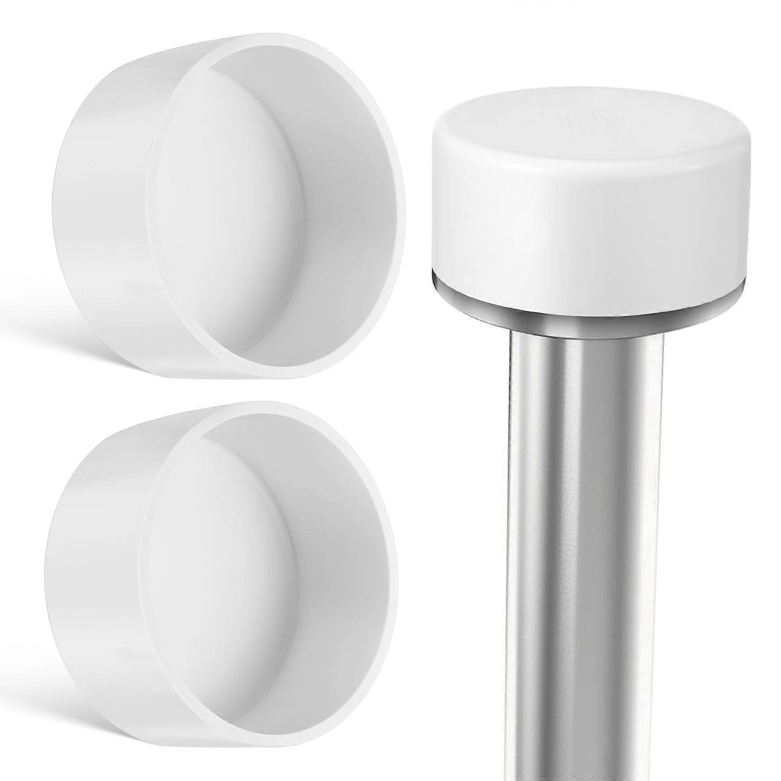 Water Pipe End Cap Round Pvc Fitting For Homeowners And Plumbers 4.7×4.7×2.4In 2Pcs