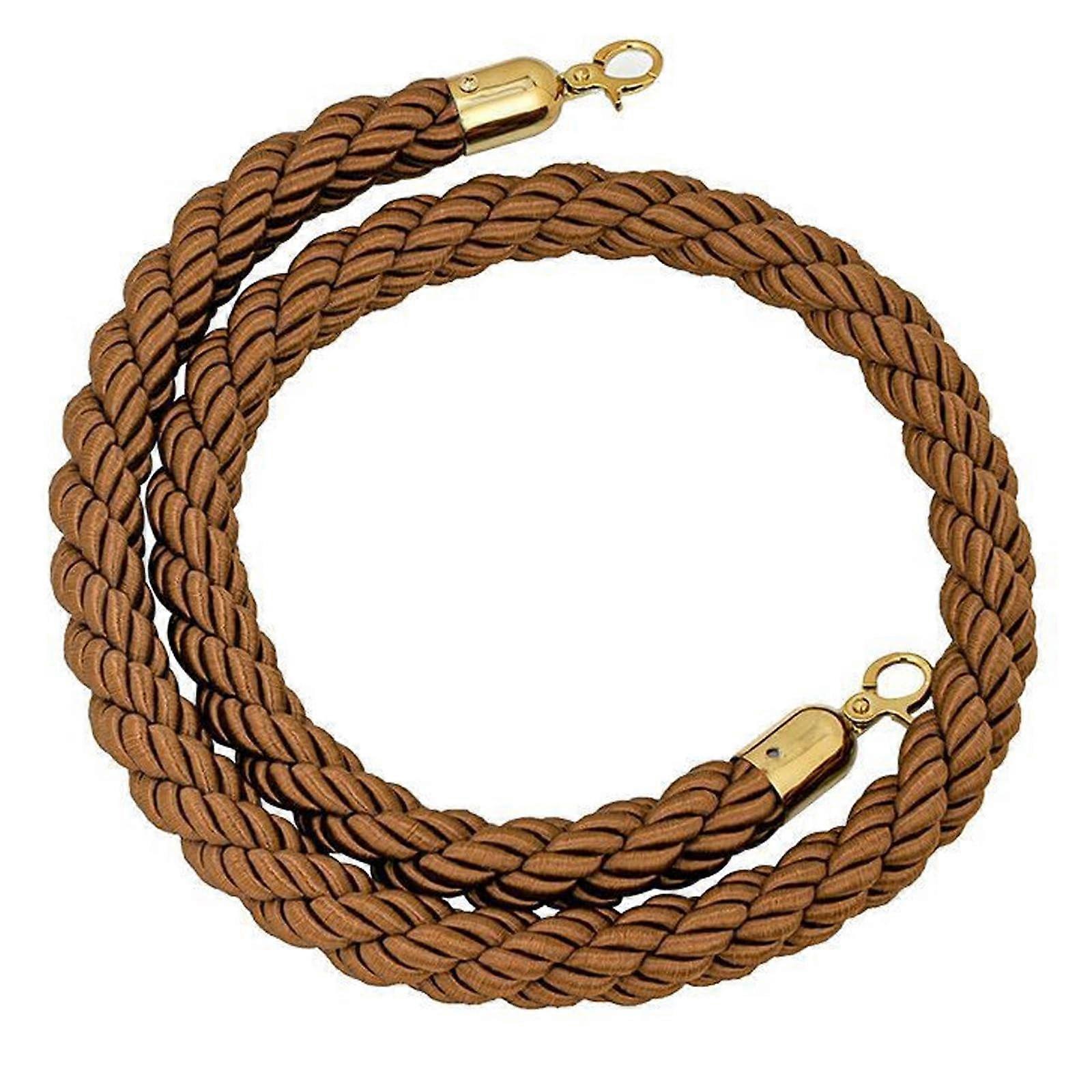 Rope Barriers For Queue Management, Hemp Rope, Brown, Post-And-Rope System, 1m-3m Lengths
