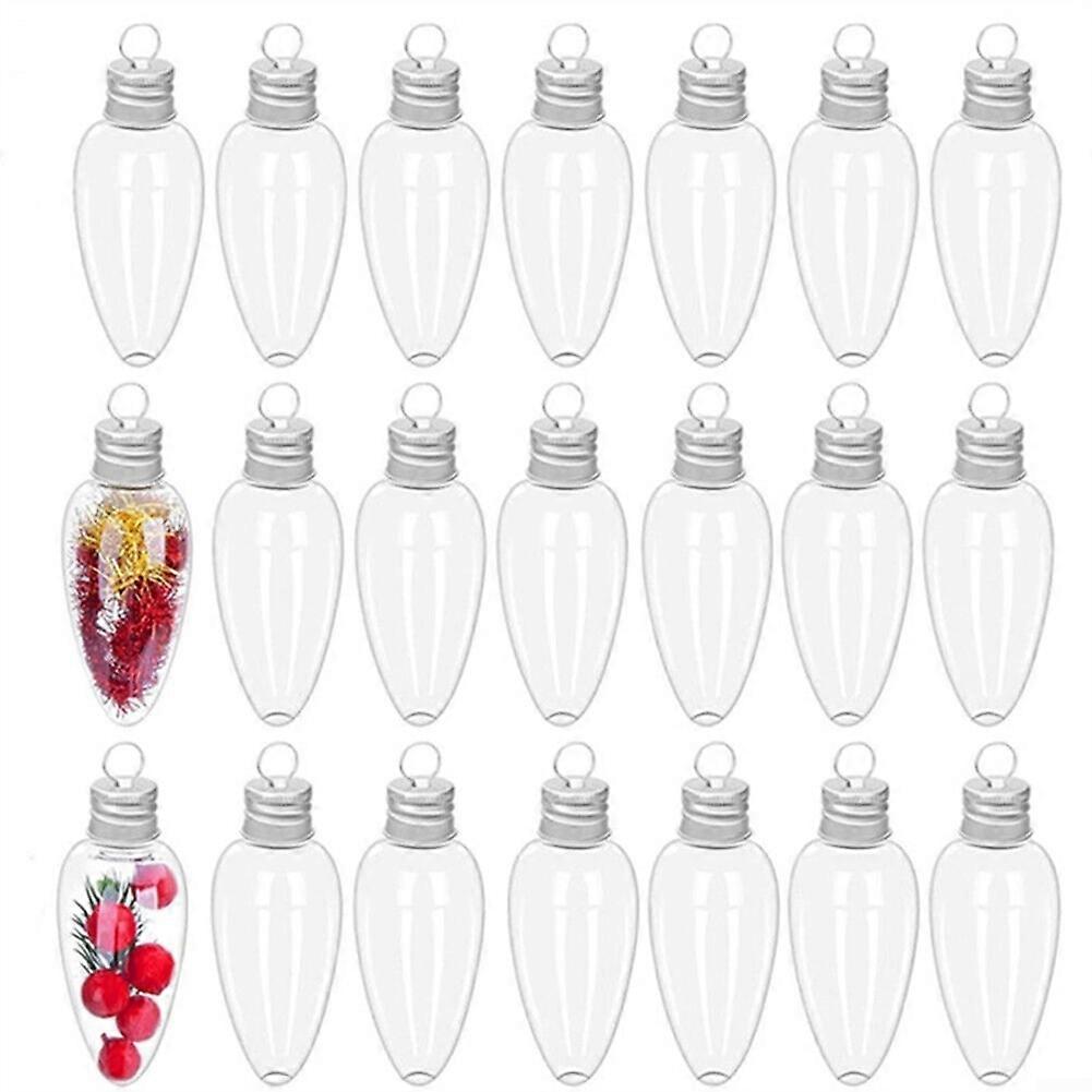 Christmas Clear Plastic Bulb Shape Ornaments Christmas Ornaments Plastic Xmas Ornaments for Xmas Home Party Decor 20PCS