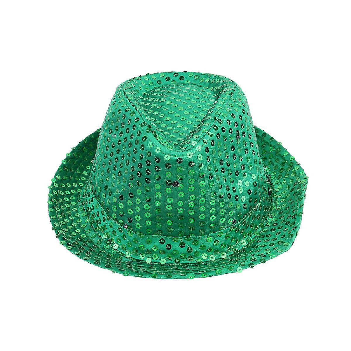 Stage Hat Jazz Shining Decor Party Use Green 28*24cm 1Pcs