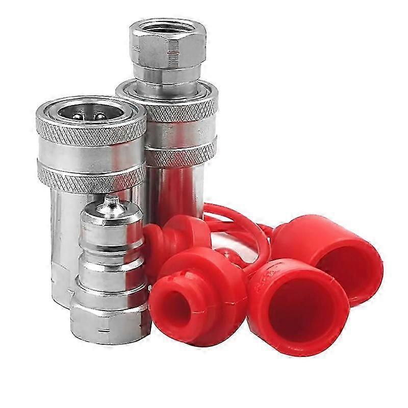 3/8Inch NPT Thread ISO7241-1A Hydraulic Quick Disconnect Coupler Set with Dust Cap Edition 0709