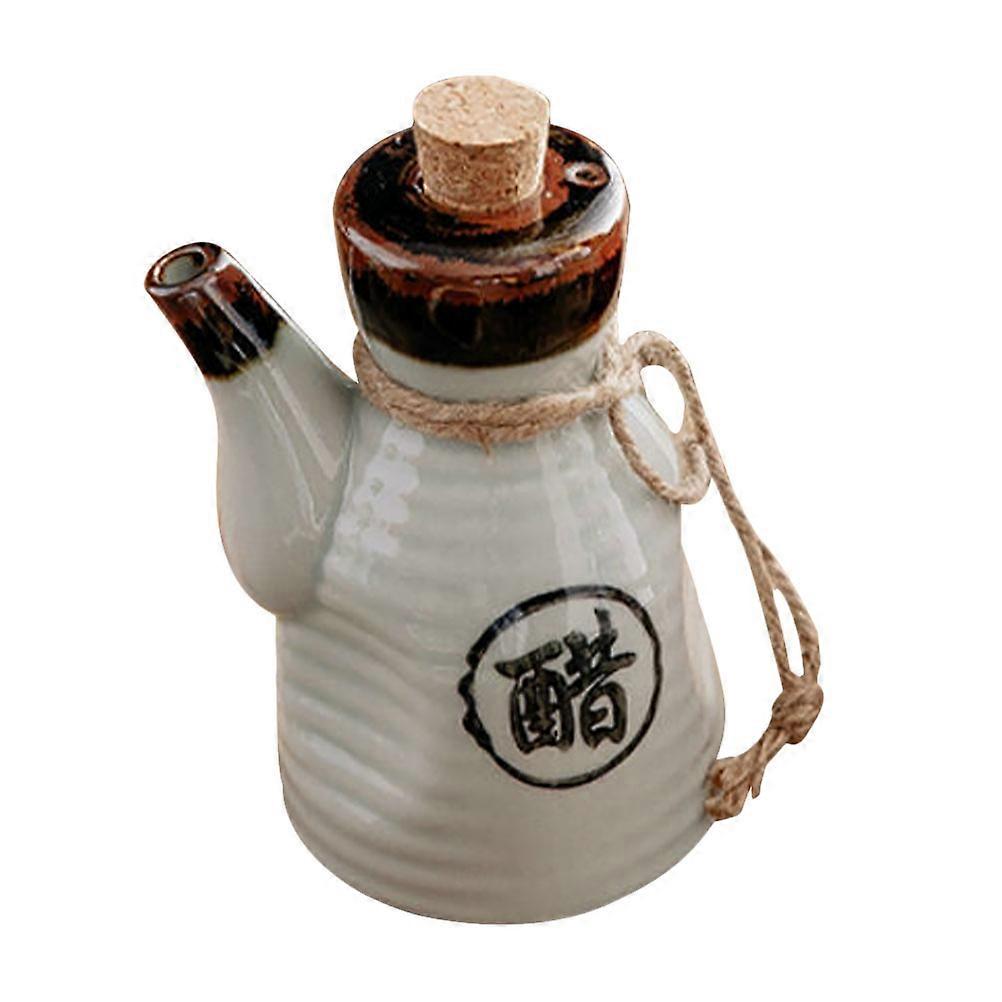 Ceramic Condiment Dispenser Oil Pot Sauce with for Vinegar, Oil, and Cooking Liquids for Home and Restaurant Use
