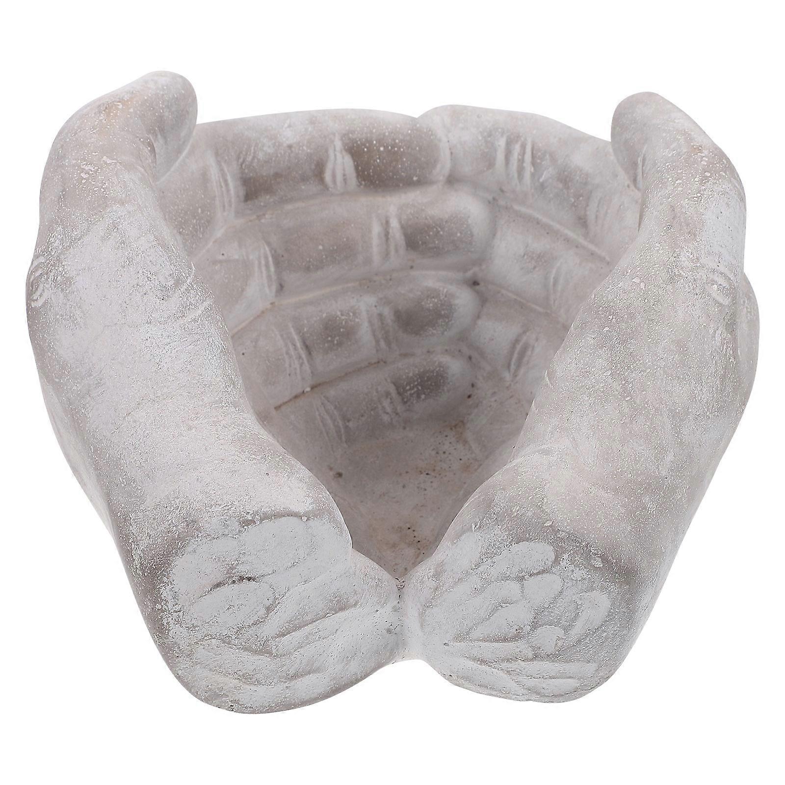 Cement Planter Decorative Pottery Planter for Balcony Square Shape Simple and Modern Style 1Pack