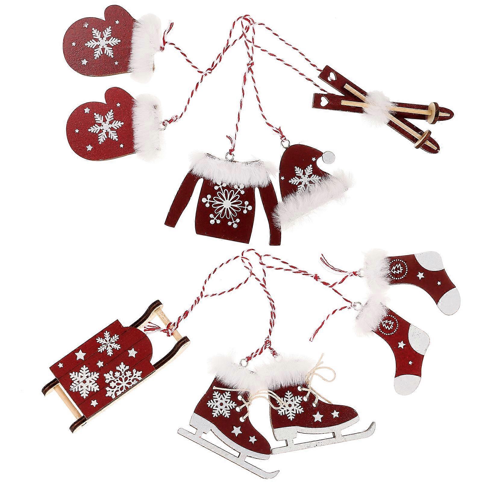 January Decorations For Home Christmas Tree Hanging Decorations Dark .2x4.2cm Festive Decoration 6Pcs