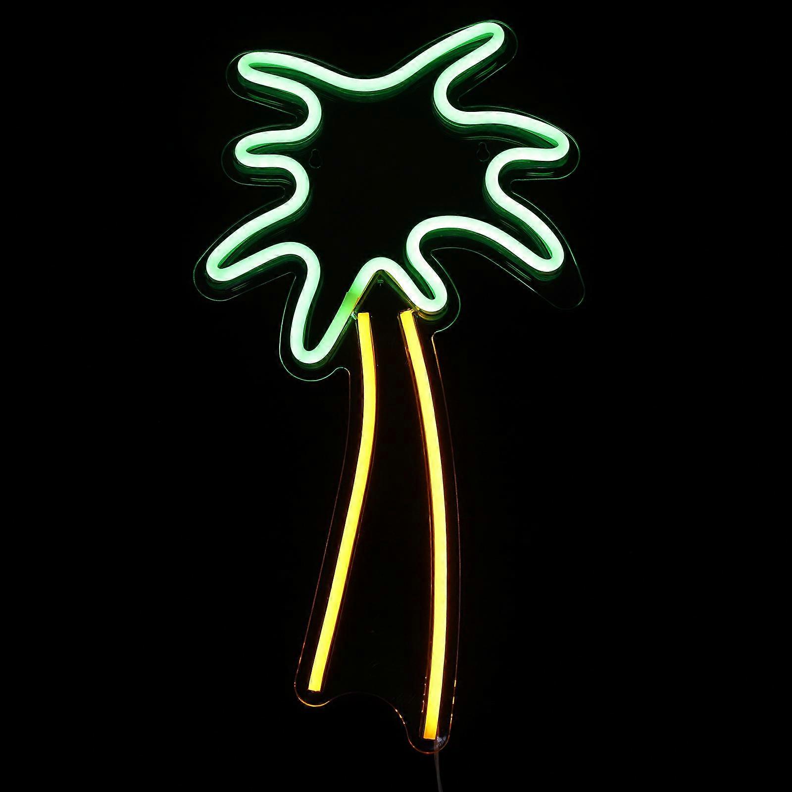 Palm Tree Shaped Neon Light Led Lamp Bedroom Modern Decor Usb Powered 1Pack