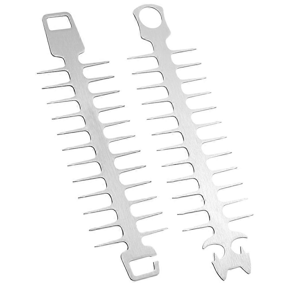 Bbq Kabob Skewers Unique Kabob Skewers Barbecue Skewer Outdoor Bbq Grilling 26.5x7cm Silver 2Pcs