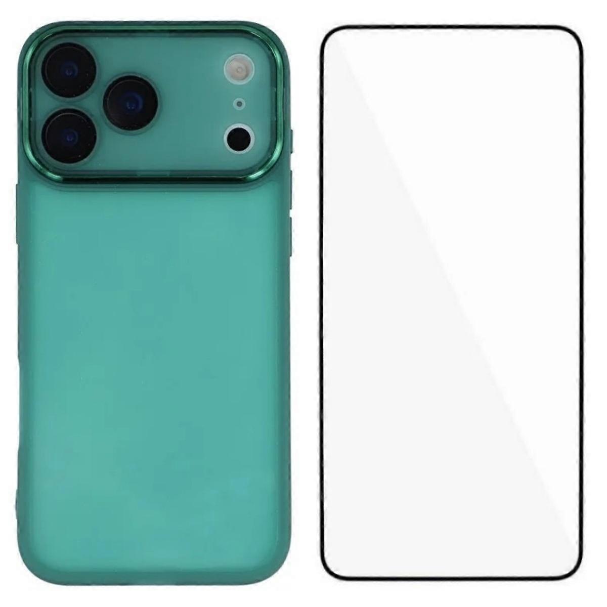 For iPhone 17 Pro TPU Case WANLONFENG DKSM Series Electroplated Frame Back Cover with Tempered Glass