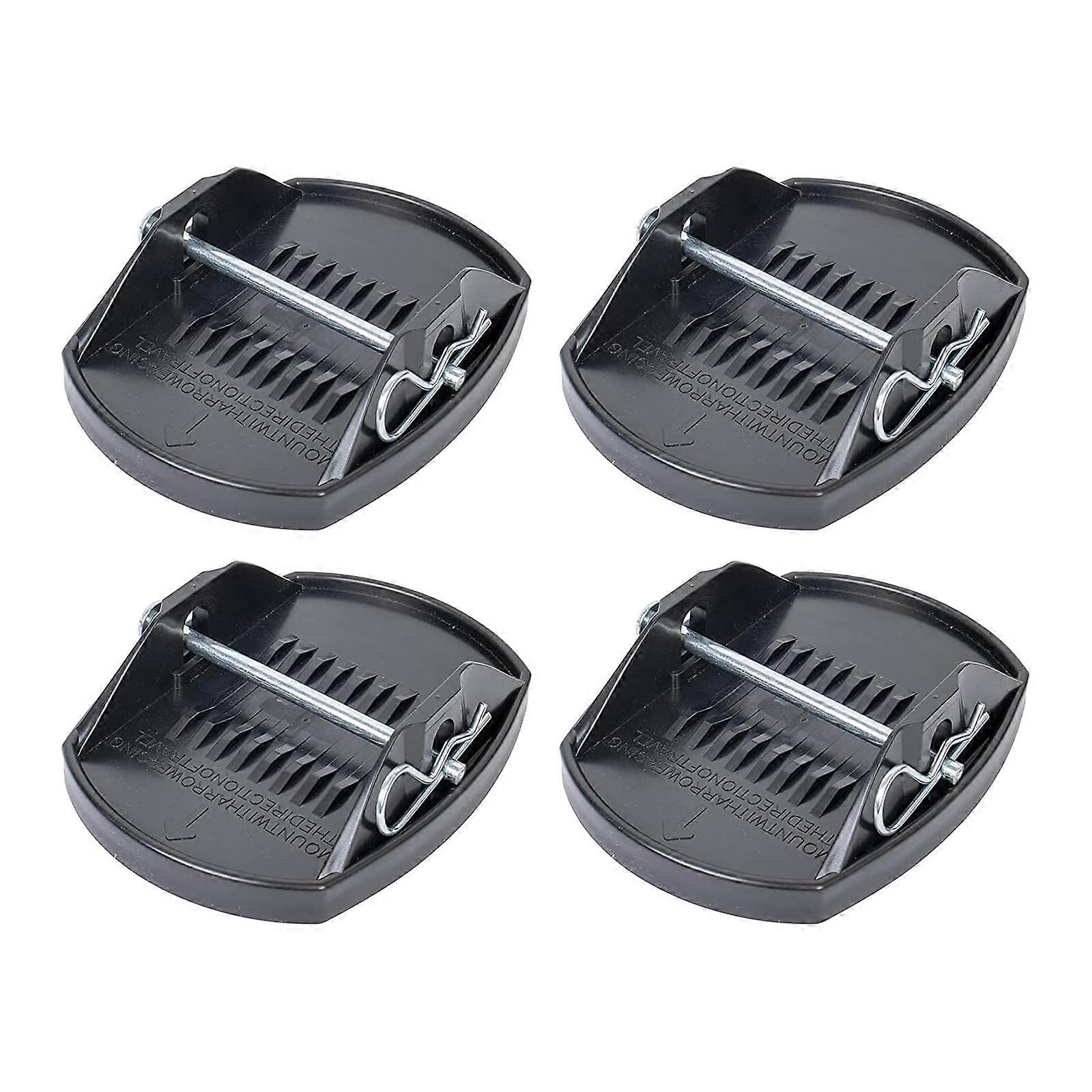 Heavy-Duty Ground Support Leveling Ramps for RVs with Metal Stakes, Uneven Terrain Compatibility, Black