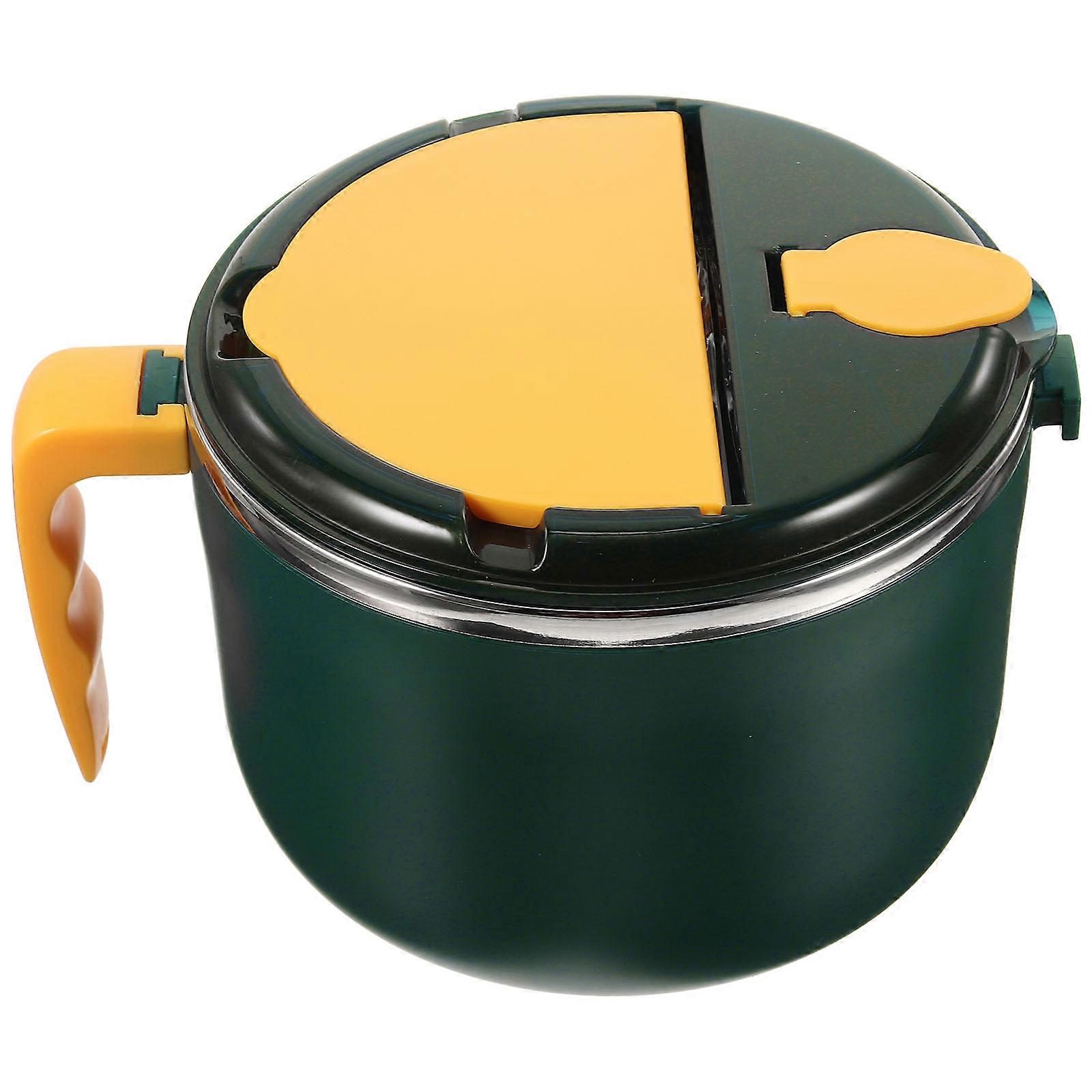 Noodle Bowl Set with Lids for Instant Noodles Round Shape Heat Retention and Sealing 18.5X14.5X10.5CM 1 Set