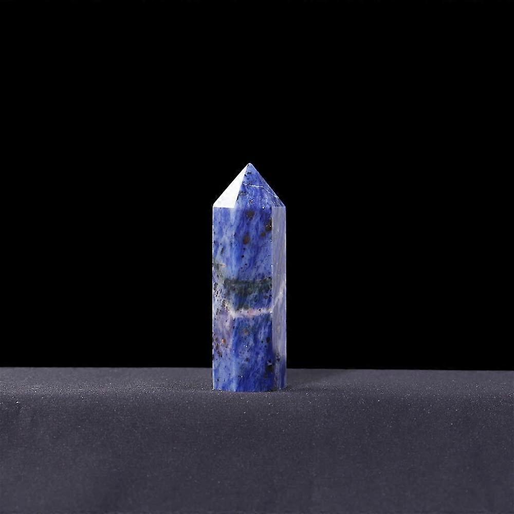 1pc Natural Crystal Standard Hexagonal Prism Point Wand Rose Quartz Gemstone Column Home Desk Decoration Gift (Color: 7) 6x1.8cm