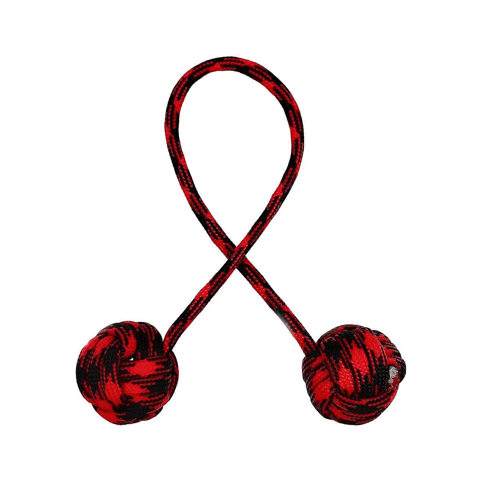 Hand Exercise Finger Relaxation Toy Paracord and Steel Ball Construction for Travel and Daily Training Routines Red and Black