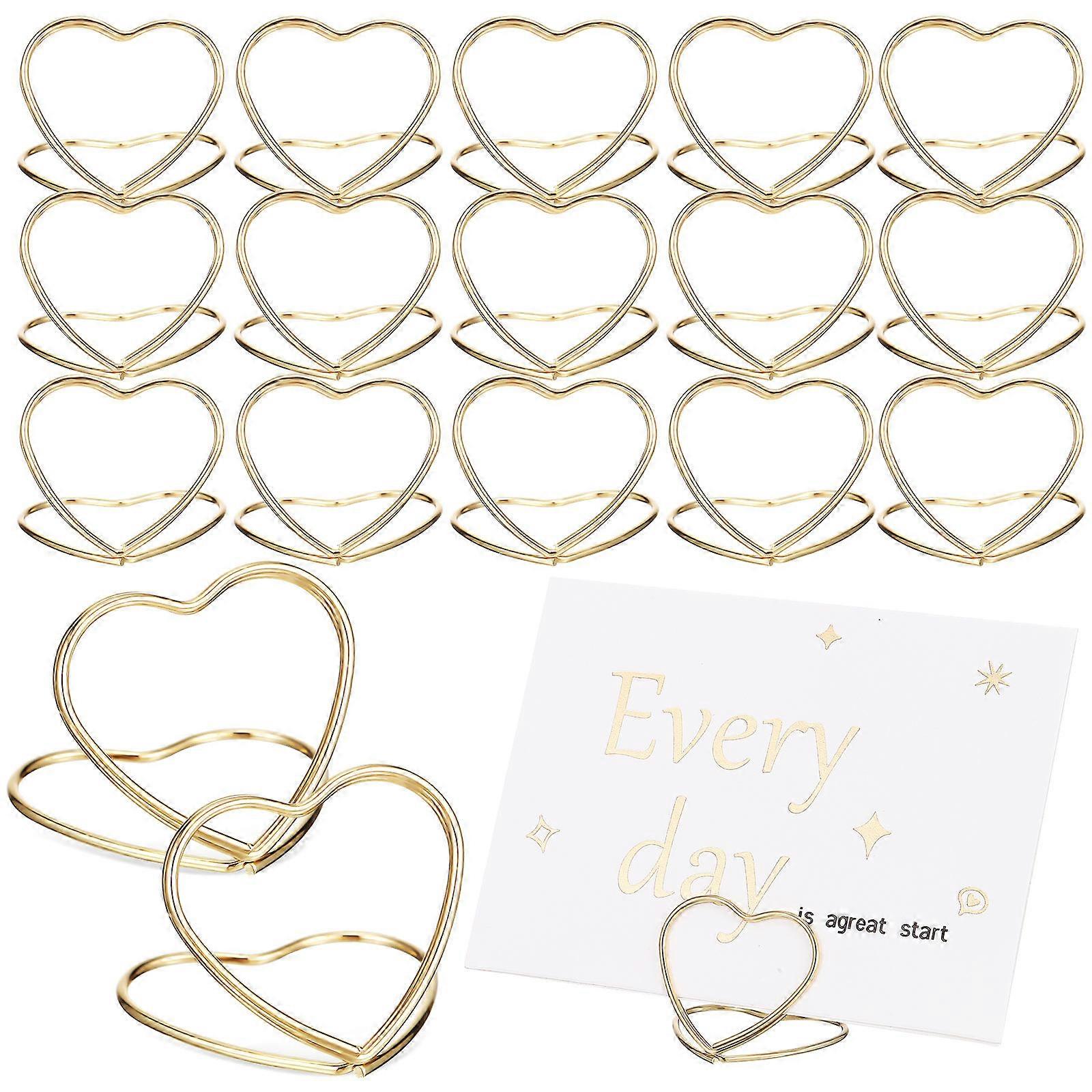 48pcs Heart Shaped Metal Place Card Holders Double Table Number Stands for Weddings Anniversaries Romantic Decorations
