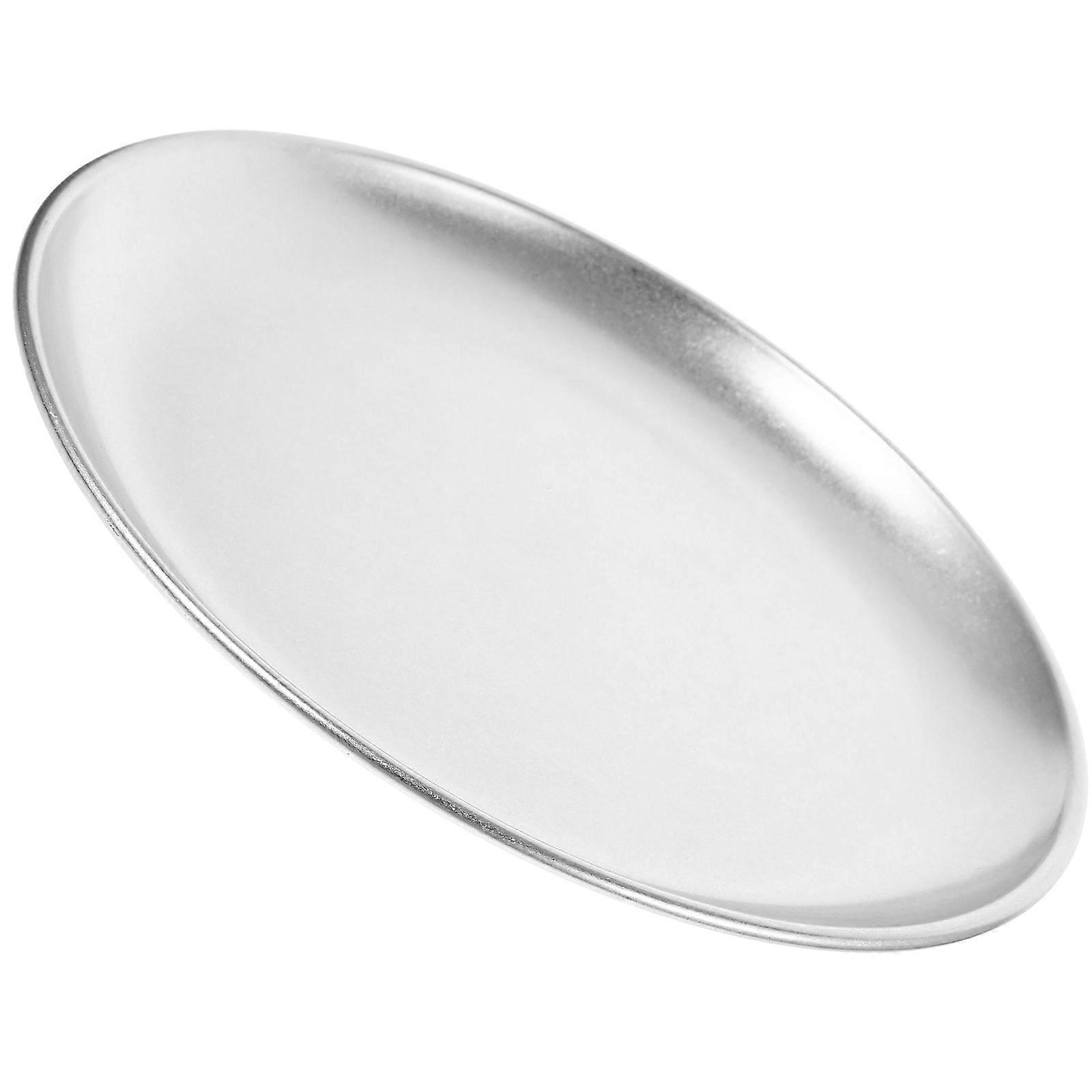 Stainless Steel Snack Plate Buffet Serving Kitchen Use Round 23x23x1.6CM Food Storage 1Set