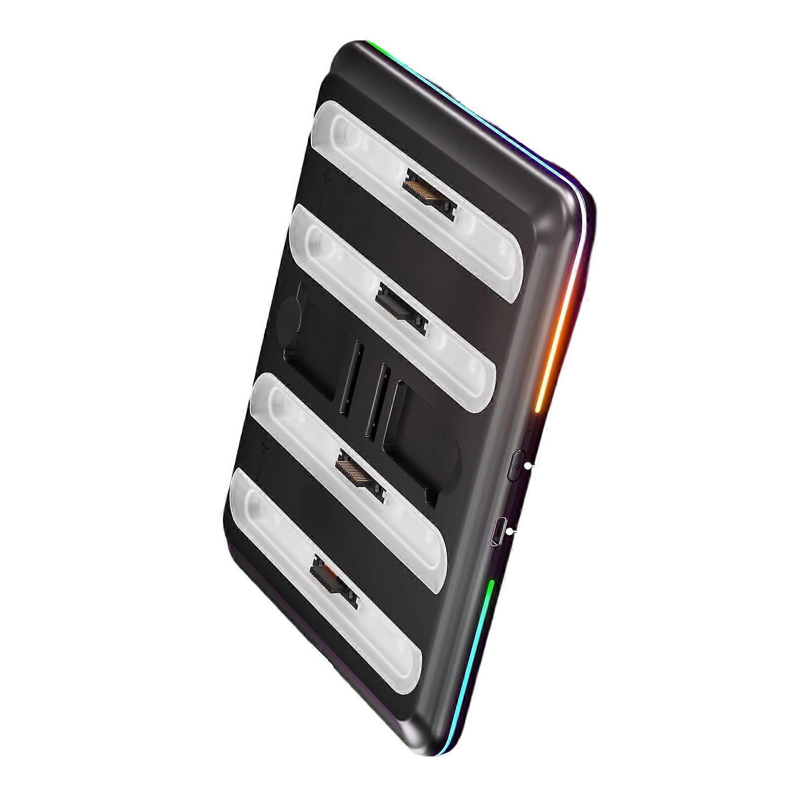For Game Controller Charging Dock 4 Port Fast Charging Station for 4 Controller Charging Dock Station with LED Light Multicolor