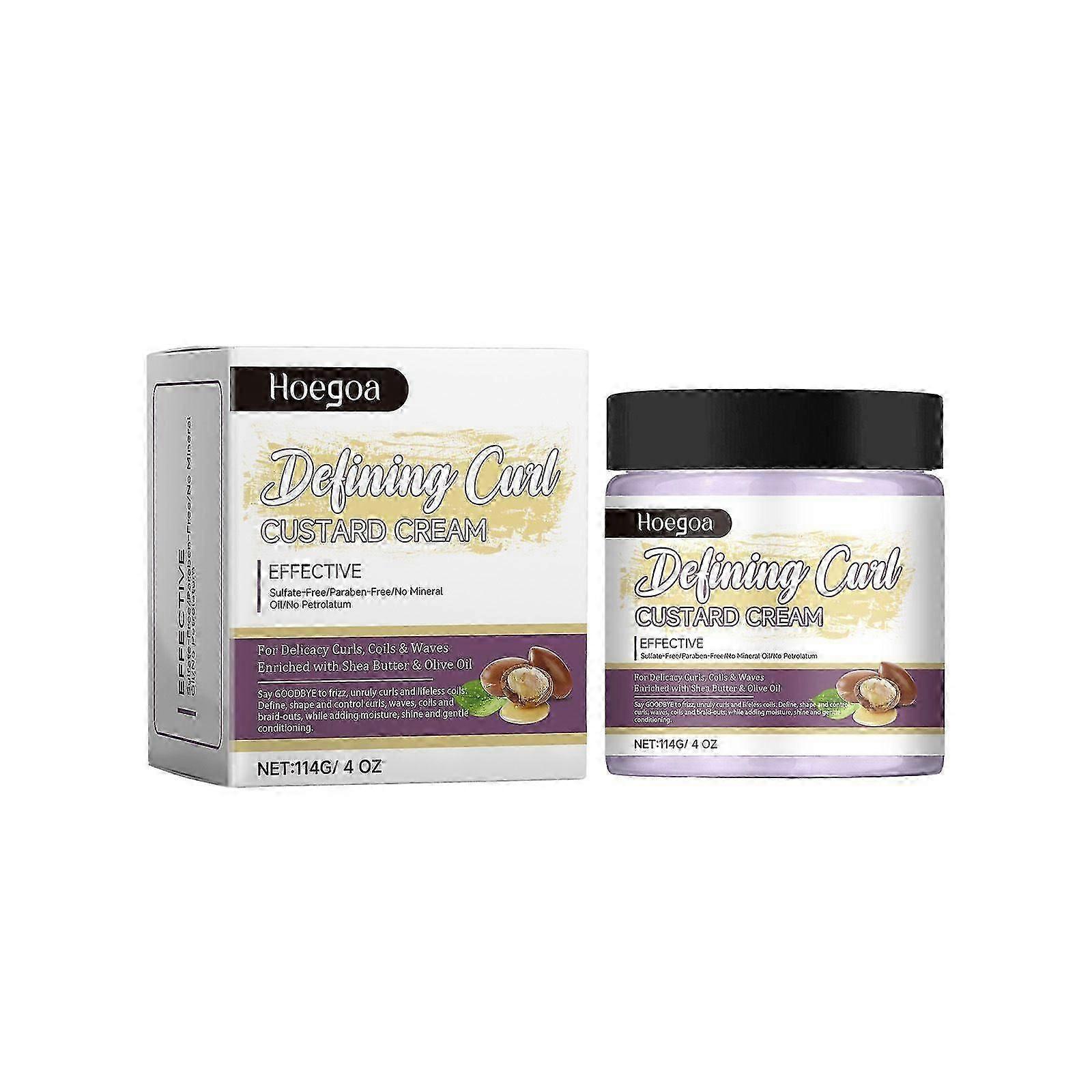 Defining Curl Custard Cream For Delicacy Curls, Coils & Waves - Enriched with Shea Butter and Olive Oil